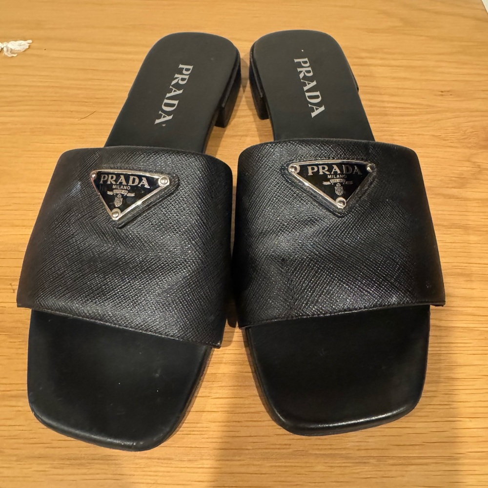 Prada Black Women's Slide Sandals 39